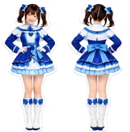 キャラクターの表と裏を印刷したステッカー見本